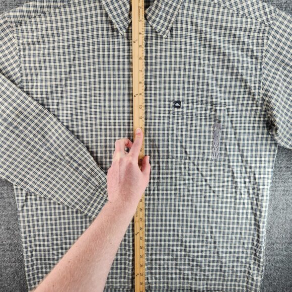 Quiksilver Long Sleeve Button Up Shirt Men Green Plaid Size XL Polyester Cotton - Picture 16 of 16